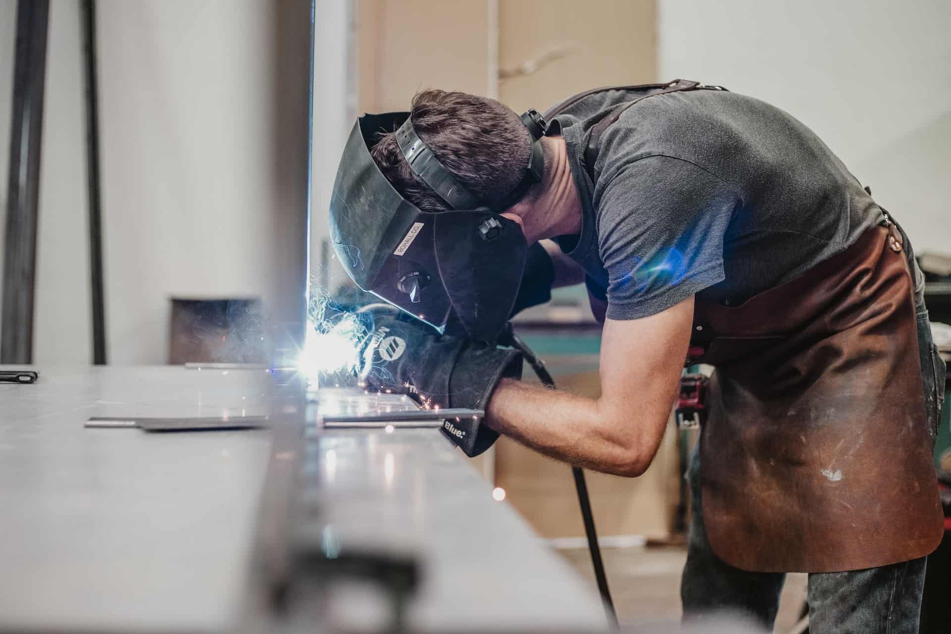 welding in a t-shirt